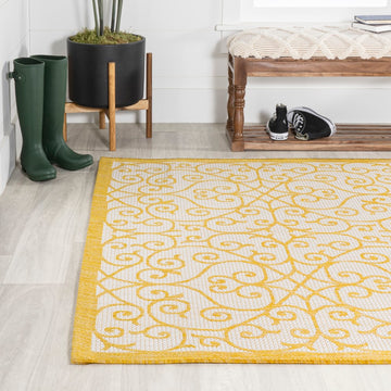 Madrid Vintage Filigree Textured Weave Indoor/outdoor Area Rug
